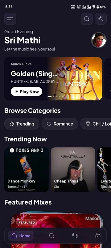 Home Screen